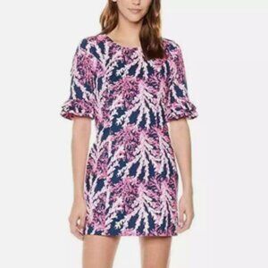 Lilly Pulitzer Fiesta Stretch Dress‎ in Nauti Navy Beyond The Sea Coral sz 4